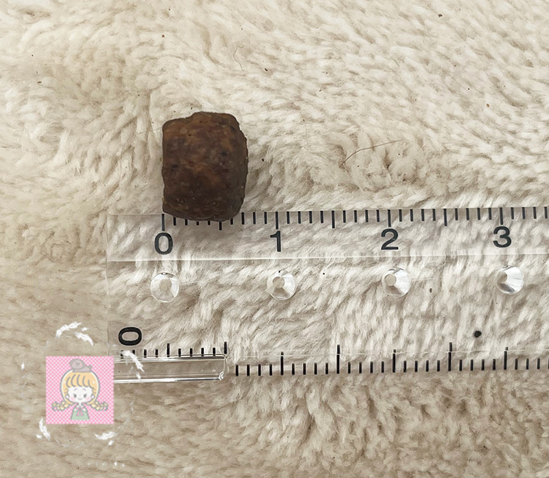 ミシュワンドッグフードの粒の厚み