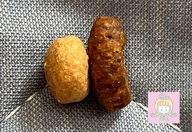 モグワンとおさかなドッグフードの厚み比較